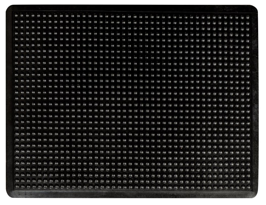 Bubble Surface Rubber Anti Fatigue Mat Runner With Safety Border Black 60cm Wide