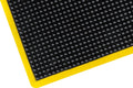 Bubble Surface Rubber Anti Fatigue Mat With Yellow Safety Border