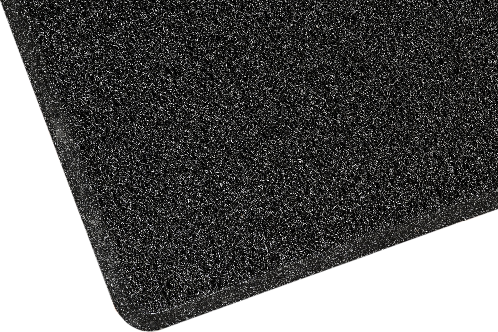 PVC Loop Pile Mat with Non Slip Rubberised Backing Black