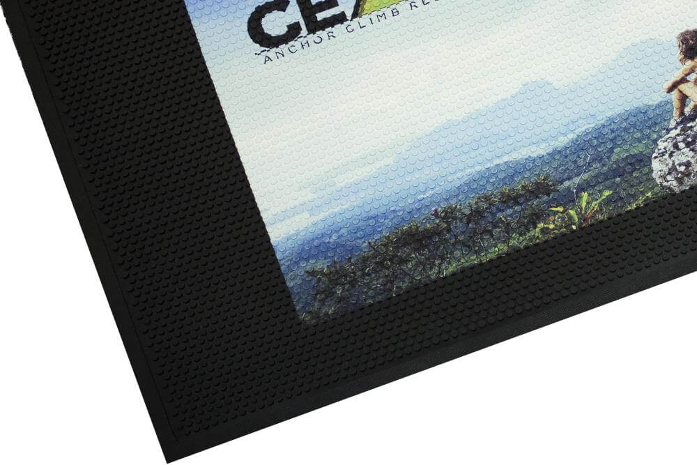 Full Colour Custom Printed Low Profile Rubber Scraper Mat