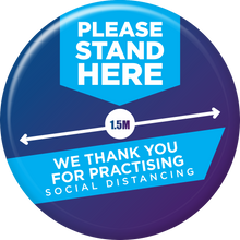 Floor Stickers Navy Please Stand Here 440mm - 2 Pack
