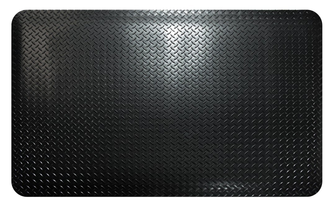 Durable PVC Surface Comfort Mat with Safety Borders 120cm Wide Black