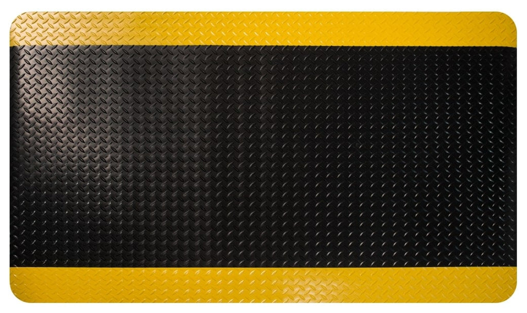 Durable PVC Surface Comfort Mat with Safety Borders 120cm Wide Yellow