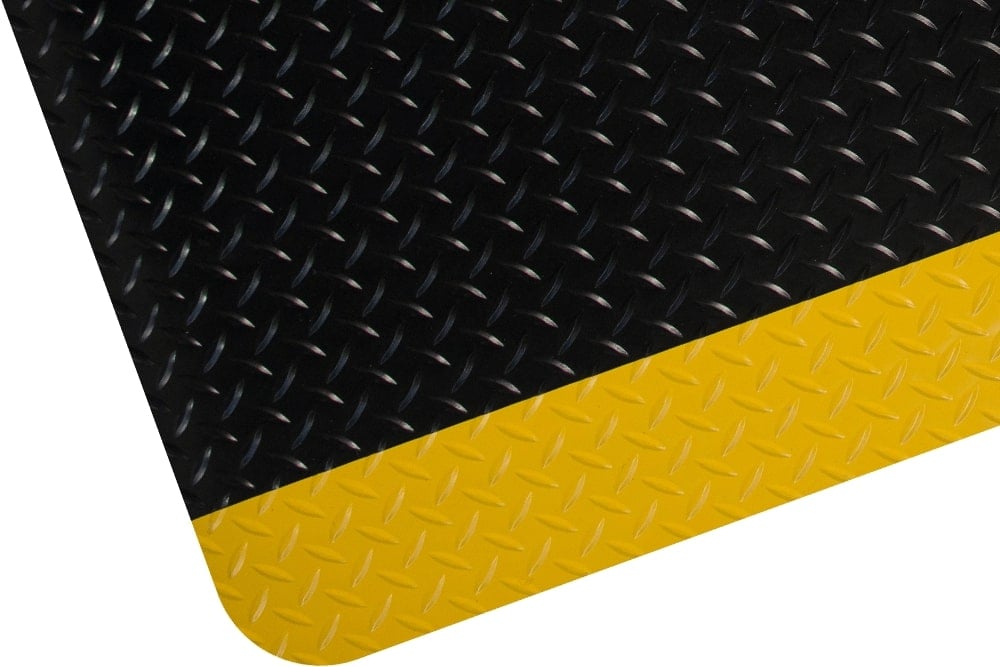 Durable PVC Surface Comfort Mat with Yellow Safety Borders