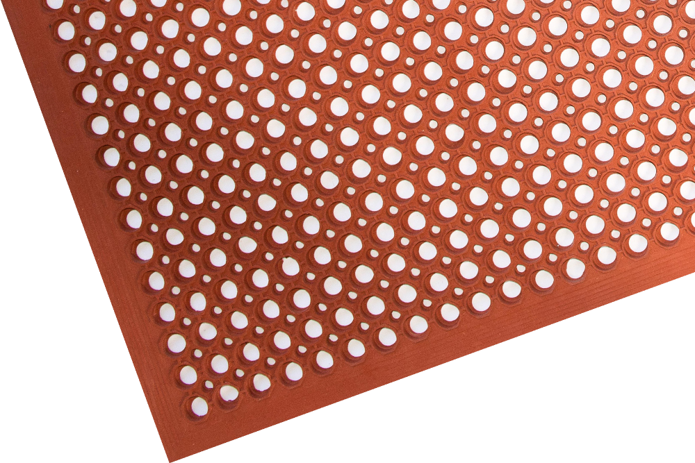 Grease Resistant Rubber Safety Mat with Holes