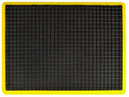 Grid Surface Moulded Rubber Anti Fatigue Comfort Mat Runner 120cm Wide Yellow Safety Border