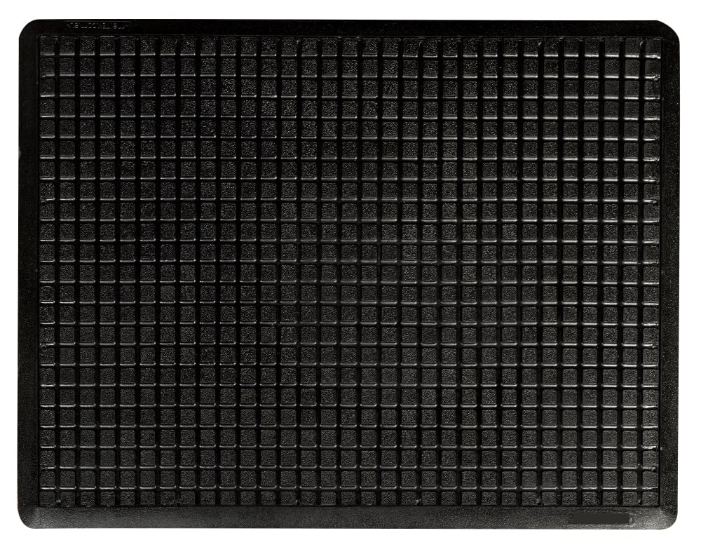 Grid Surface Moulded Rubber Anti Fatigue Comfort Mat Runner 90cm Wide Black Safety Border