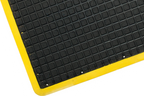 Grid Surface Moulded Rubber Anti Fatigue Comfort Mat Yellow Safety Border