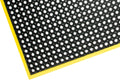 Heavy Duty Rubber Safety Mat with holes and Moulded Yellow Safety Border 100 x 150cm