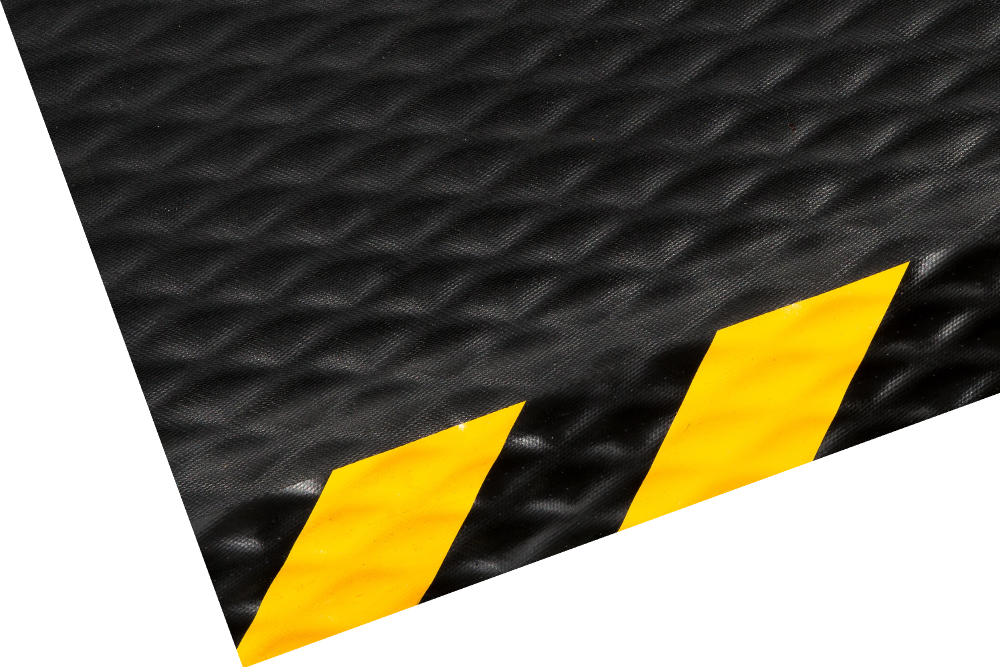 High Comfort Durable Heavy Traffic Anti Fatigue Mat Yellow Safety Border