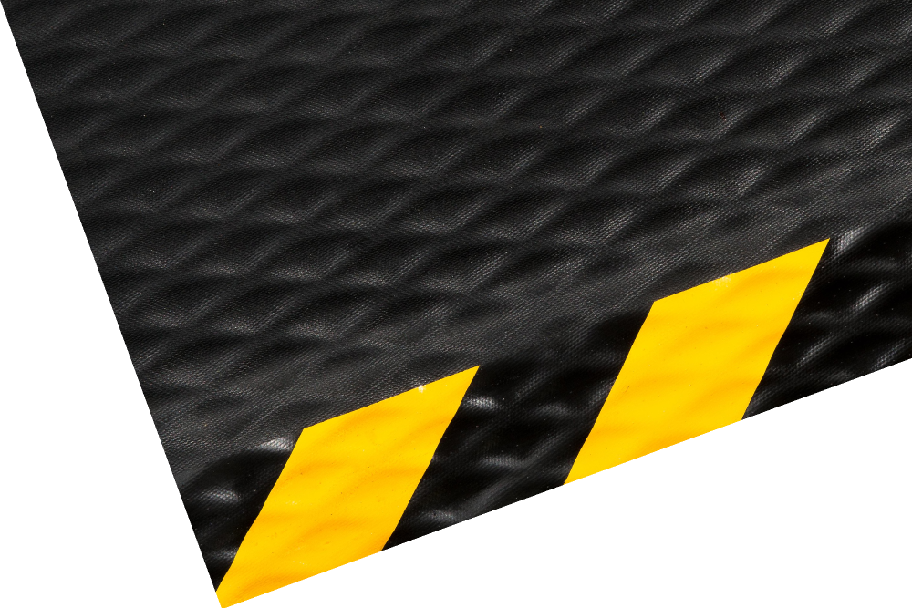 High Comfort Durable Heavy Traffic Anti Fatigue Mat Yellow Safety Border