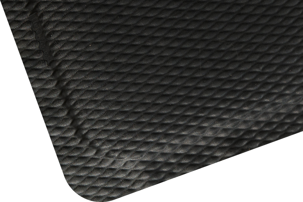 High Comfort Durable Heavy Traffic Anti Fatigue Mat Black Safety Border