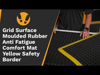 Grid Surface Moulded Rubber Anti Fatigue Comfort Mat Black Safety Border