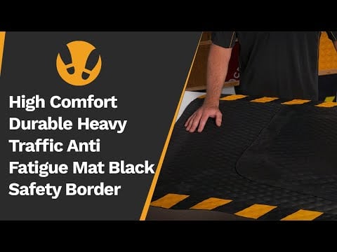 High Comfort Durable Heavy Traffic Anti Fatigue Mat Black Safety Border
