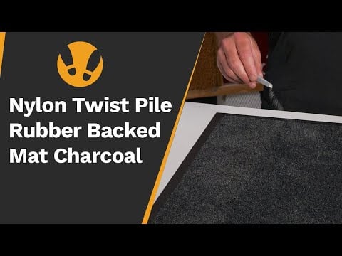 Nylon Twist Pile Rubber Backed Mat Charcoal