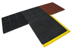 Interlocking Rubber Anti Fatigue Tile Female Edge and Corner 91cm x 75mm to suit connectors Yellow