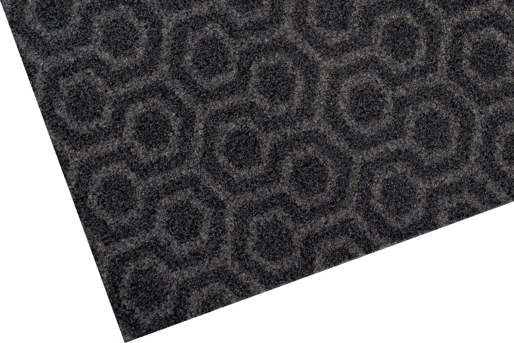 Luxe Building Code Compliant Eco Friendly Entrance Mat Hex Pattern Charcoal