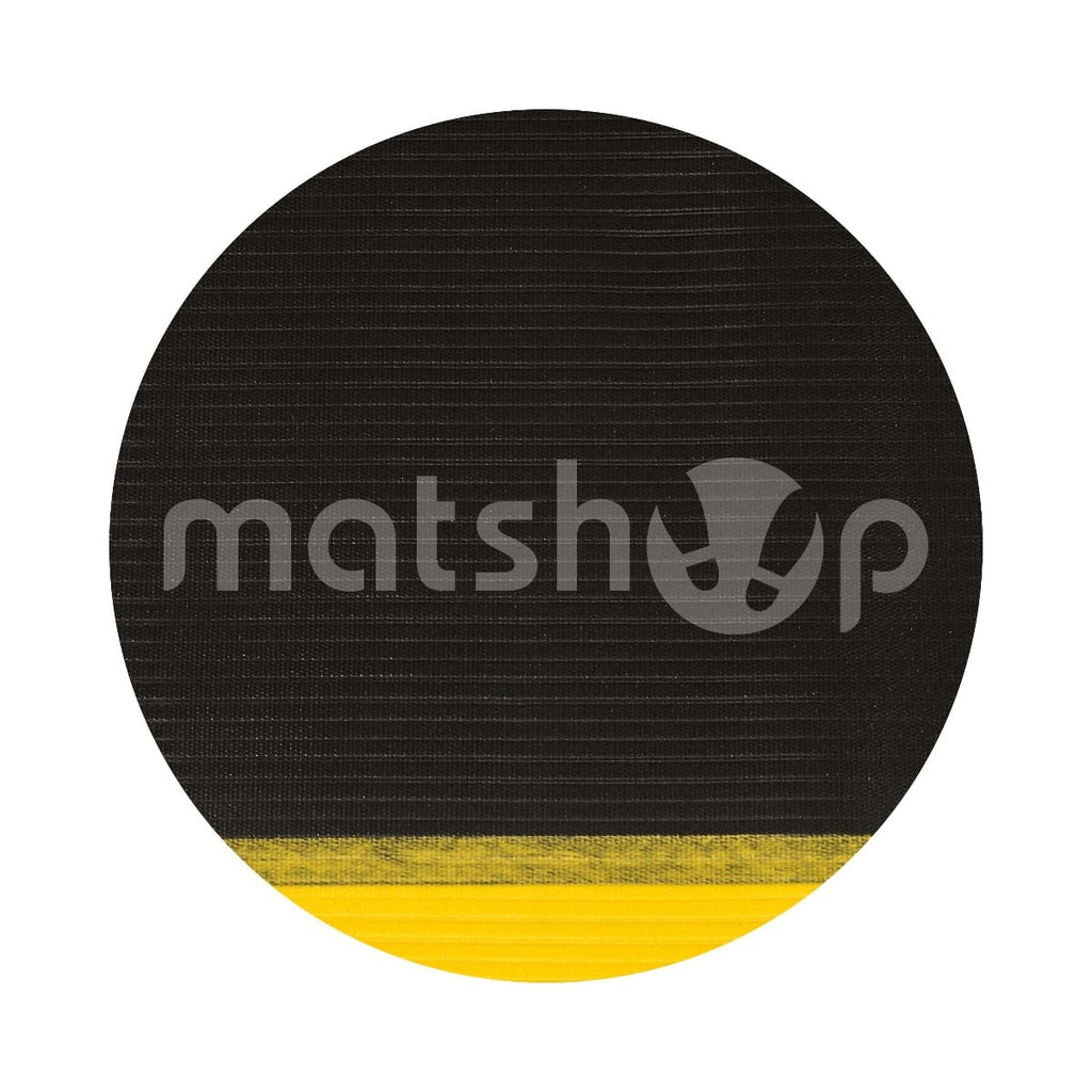 Ribbed Surface Closed Cell Foam Anti Fatigue Mat 90cm Wide Black With Yellow Safety Border