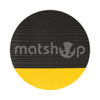 Ribbed Surface Closed Cell Foam Anti Fatigue Mat 90cm Wide Black With Yellow Safety Border