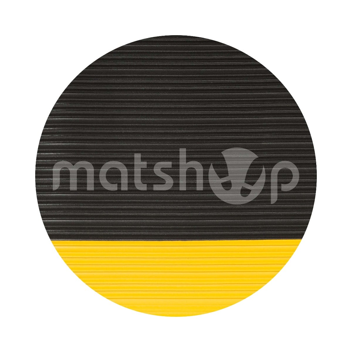 Ribbed Surface Closed Cell Foam Anti Fatigue Mat 90cm Wide Black With Yellow Safety Border