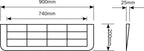 Rubber Wedge Threshold Ramps 900 x 200 x 25mm