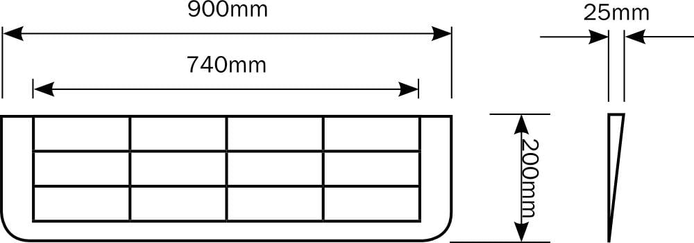 Rubber Wedge Threshold Ramps 900 x 200 x 25mm