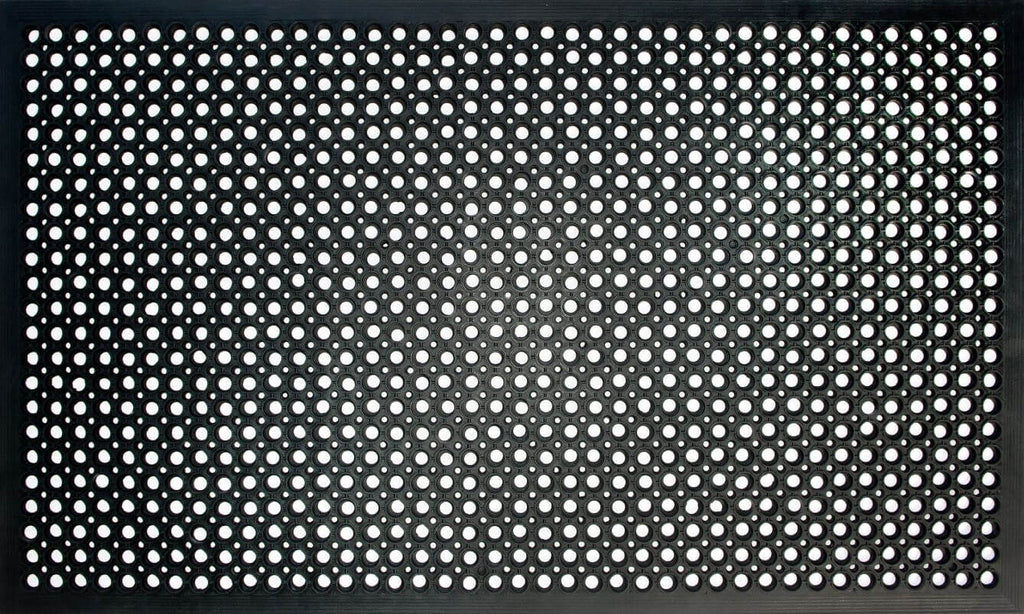 Rubber Safety Mat with Holes 90 x 150cm Black