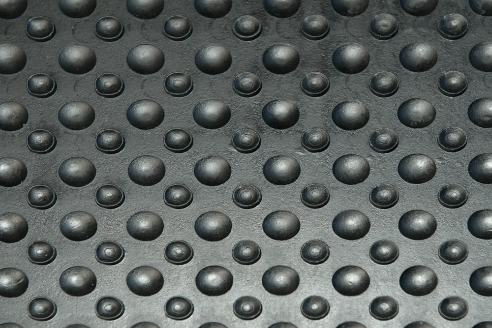 Bubble Surface Rubber Anti Fatigue Mat Runner With Safety Border Black 90cm Wide