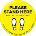Floor Stickers Yellow Please Stand Here 440mm - 2 Pack