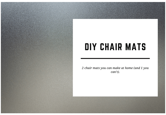 A piece of glass is seen in the background. The blog header reads DIY Chair Mat.