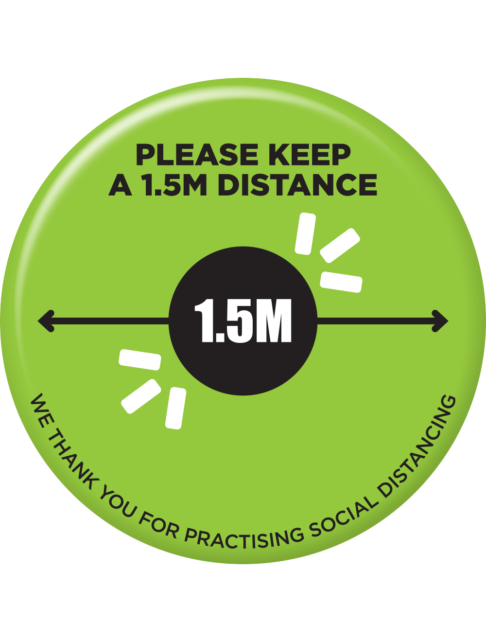 Anti-slip Laminated Social distancing floor sticker,1.5M distance,Safety sticker 