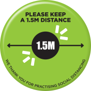 Floor Sticker Green Please Keep A 1.5m Distance 440mm - 2 Pack