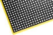 Heavy Duty Rubber Safety Mat with holes and Moulded Yellow Safety Border 100 x 150cm