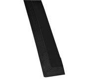 Interlocking Rubber Anti Fatigue Tile Female Edge and Corner 91cm x 75mm to suit connectors Black