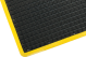 Grid Surface Moulded Rubber Anti Fatigue Comfort Mat Yellow Safety Border 