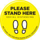 Floor Stickers Yellow Please Stand Here 210mm - 6 Pack