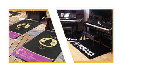 2 logo mats: for a spa and for a piano.